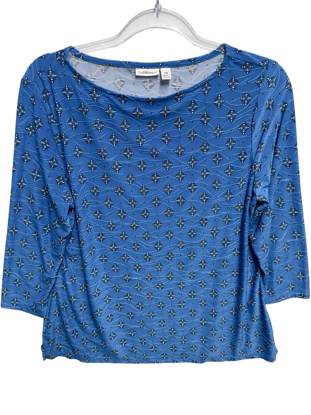 Jersey Knit Paisley Mosaic Geometric Blouse Top